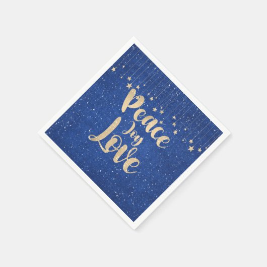 Peace Joy Liebe mit Stars Serviette (Ecke)