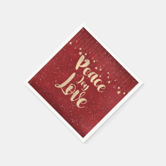 Peace Joy Liebe mit Stars Serviette (Ecke)