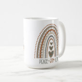 Peace Joy Liebe Neuronaler Regenbogen Inspirivity Kaffeetasse (VorderseiteRechts)