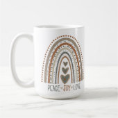 Peace Joy Liebe Neuronaler Regenbogen Inspirivity Kaffeetasse (Links)
