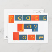 PEACE JOY LIEBE Sandpaper Letters Feiertagspostkarte (Vorne/Hinten)