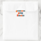 PEACE JOY LIEBE Sandpaper Letters Runder Aufkleber (Tasche)