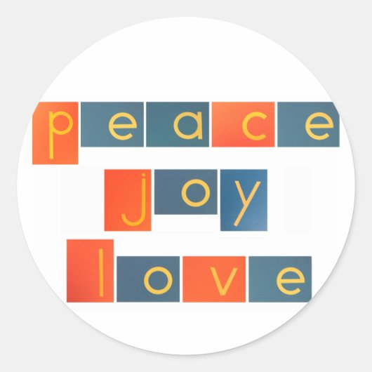 PEACE JOY LIEBE Sandpaper Letters Runder Aufkleber (Vorderseite)