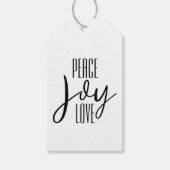 Peace Joy Liebe | Schwarzer und weißer Streifen Ur Geschenkanhänger (Vorderseite)