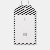 Peace Joy Liebe | Schwarzer und weißer Streifen Ur Geschenkanhänger (Rückseite)