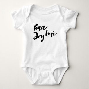 Peace Joy Liebe Typografie Baby Girl Stylish Chic Strampler