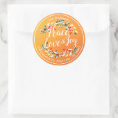 Peace Joy & Liebe Weihnachten Frohes Neues Jahr An Runder Aufkleber (Tasche)