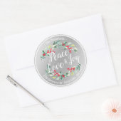 Peace Joy & Liebe Weihnachten Frohes Neues Jahr An Runder Aufkleber (Umschlag)
