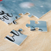 Peace Joy Liebe Weihnachten Red Berries & Snow Puzzle (Seite)