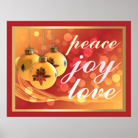 Peace Joy Liebe Weihnachten Segeln Festivals Gold Poster (Vorne)
