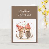 Peace Joy Liebe Weihnachten wünscht Karte (Gelbe Blume)