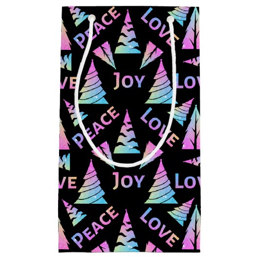 Peace Joy Liebe Weihnachtsbaum Kleine Geschenktüte (Vorderseite)