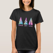 Peace Joy Liebe Weihnachtsbaum T-Shirt (Vorderseite)