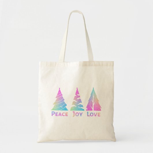 Peace Joy Liebe Weihnachtsbaum Tragetasche (Vorne)