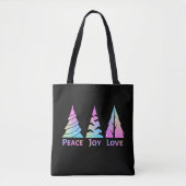 Peace Joy Liebe Weihnachtsbaumen Tasche (Vorderseite)