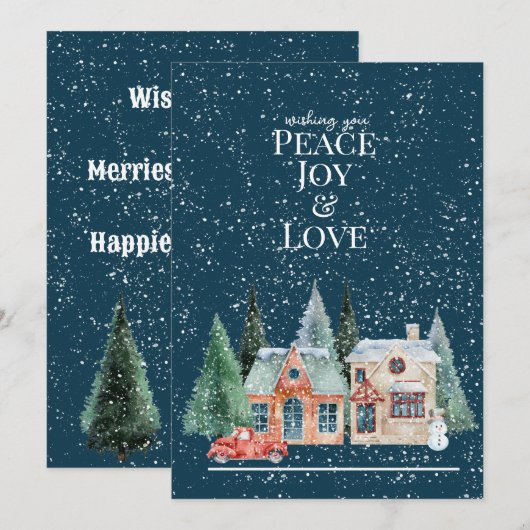 PEACE, JOY & LIEBE, Weihnachtshäuser (Vorne/Hinten)