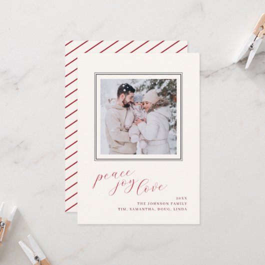Peace Joy Liebe Weihnachtskarte Foto Image Karte (Vorderseite/Rückseite Beispiel)