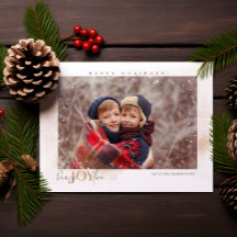 Peace Joy Liebe Winter Holiday Foto Card