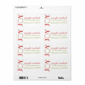 Peace Joy Liebe Wreath Christmas Address Label (Vorne)
