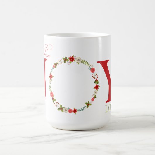 Peace Joy Liebe Wreath Kaffeetasse (Mittel)