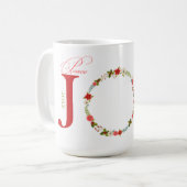 Peace Joy Liebe Wreath Kaffeetasse (Vorderseite Links)