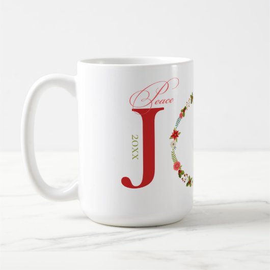 Peace Joy Liebe Wreath Kaffeetasse (Links)