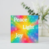 Peace Joy Light Feiertagskarte (Stehend Vorderseite)