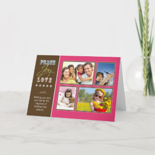 Peace-Joy-Love custom Family Holiday Card Feiertagskarte