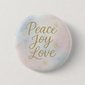 Peace Joy Love Elegant Christmas Button (Vorderseite)