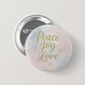 Peace Joy Love Elegant Christmas Button (Vorne & Hinten)