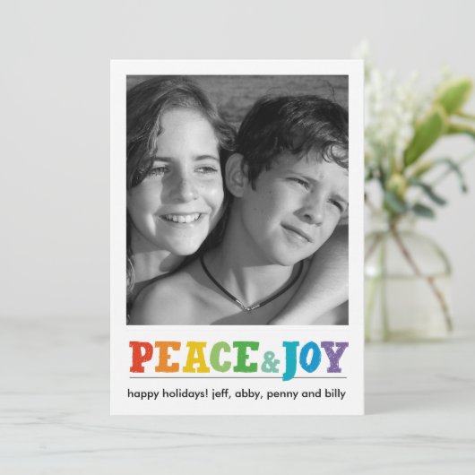 Peace & Joy Multi Feiertagskarte (Stehend Vorderseite)