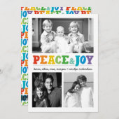 Peace & Joy Multi x 3 Feiertagskarte (Vorne/Hinten)