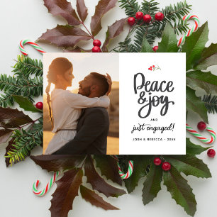 Peace Joy, nur Verlobt, Weihnachts-Foto Custom Feiertagspostkarte