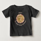 Peace & Joy Pink Goldene Familie Name Weihnachten Baby T-shirt (Vorderseite)