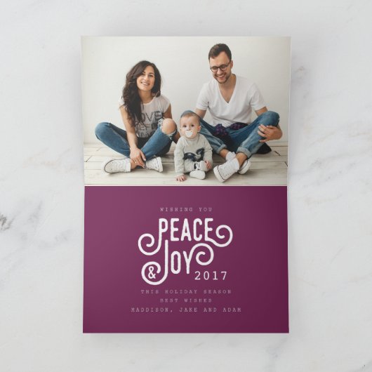 PEACE + JOY(PLUM) FEIERTAGSKARTE (Innenseite)