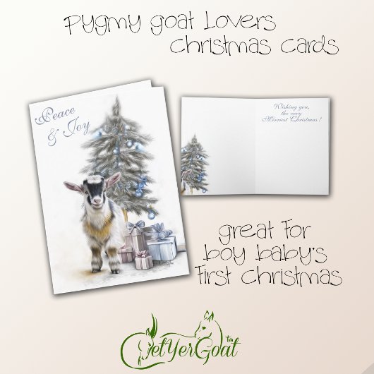 Peace & Joy Pygmy Goat Baby Blue Karte