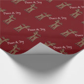 Peace & Joy Reindeer Geschenkpapier (Ecke)
