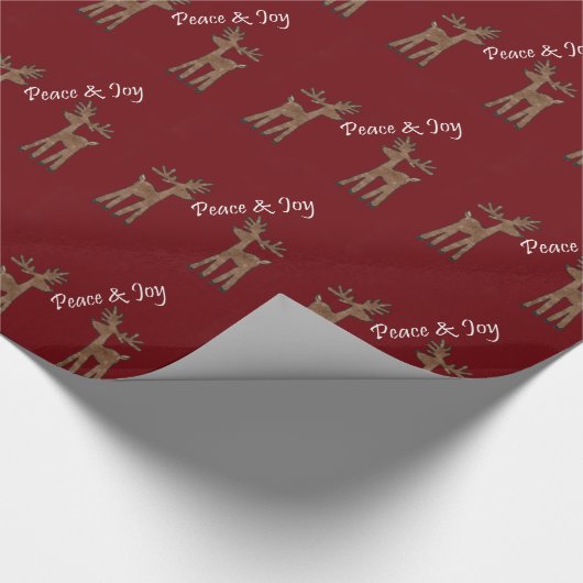 Peace & Joy Reindeer Geschenkpapier (Ecke)