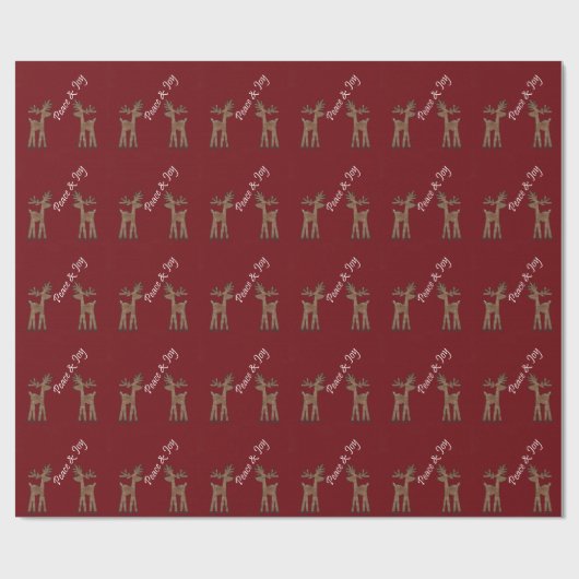 Peace & Joy Reindeer Geschenkpapier (Flach)
