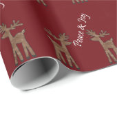 Peace & Joy Reindeer Geschenkpapier (Rolleneckpunkt)