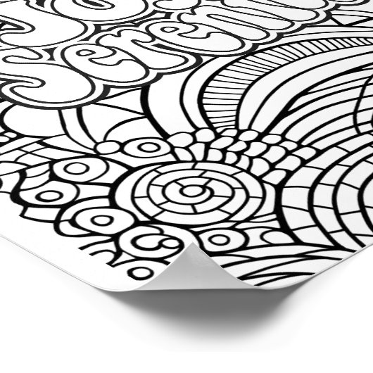 Peace Joy Serenity Abstraktes Muster Erwachsenenfa Poster (Ecke)