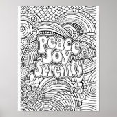 Peace Joy Serenity Abstraktes Muster Erwachsenenfa Poster (Vorne)