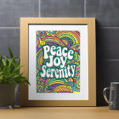 Peace Joy Serenity Abstraktes Muster Erwachsenenfa Poster