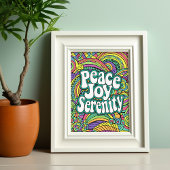 Peace Joy Serenity Abstraktes Muster Erwachsenenfa Postkarte