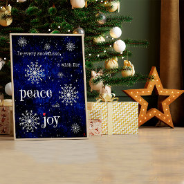Peace Joy Starry Night Christmas wünscht Urlaub Poster