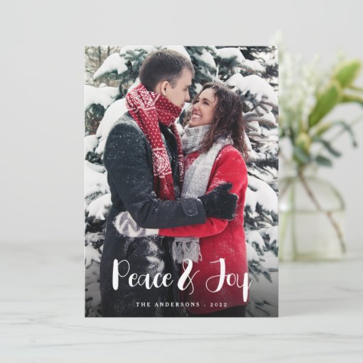 Peace & Joy Vertical Foto Weihnachten (Stehend Vorderseite)