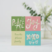 Peace joy xxx Christmas Karte (Stehend Vorderseite)