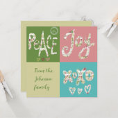 Peace joy xxx Christmas Karte (Vorderseite/Rückseite Beispiel)