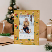Peace & Joy Yellow Rentier Floral Pattern Foto