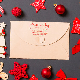 Peace & Joy Zitat Holly Whimsical Script-Adresse Gummistempel